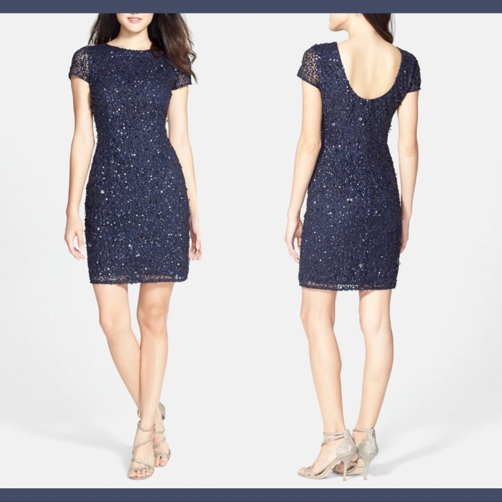 Adrianna pappell navy sequin mini